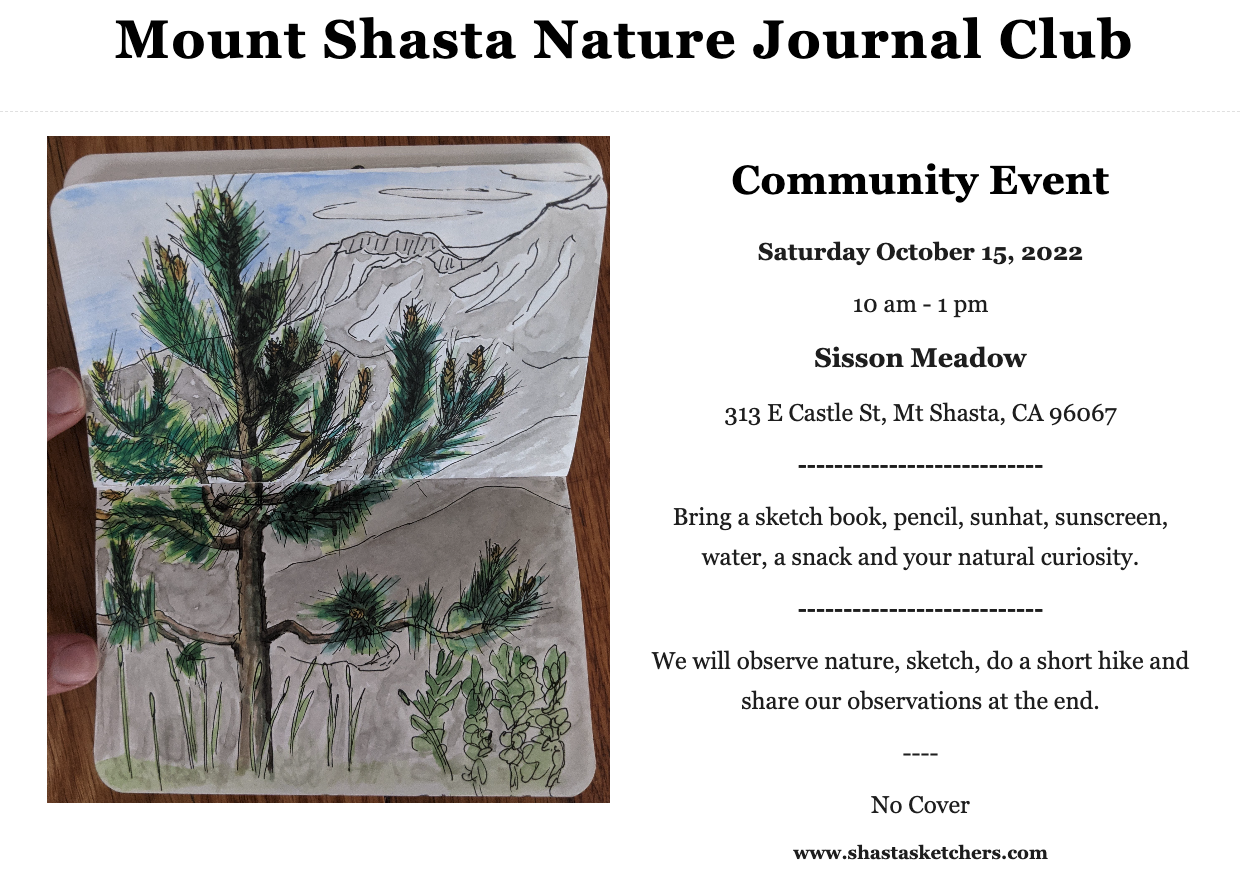 Shasta Sketchers - Nature Journaling