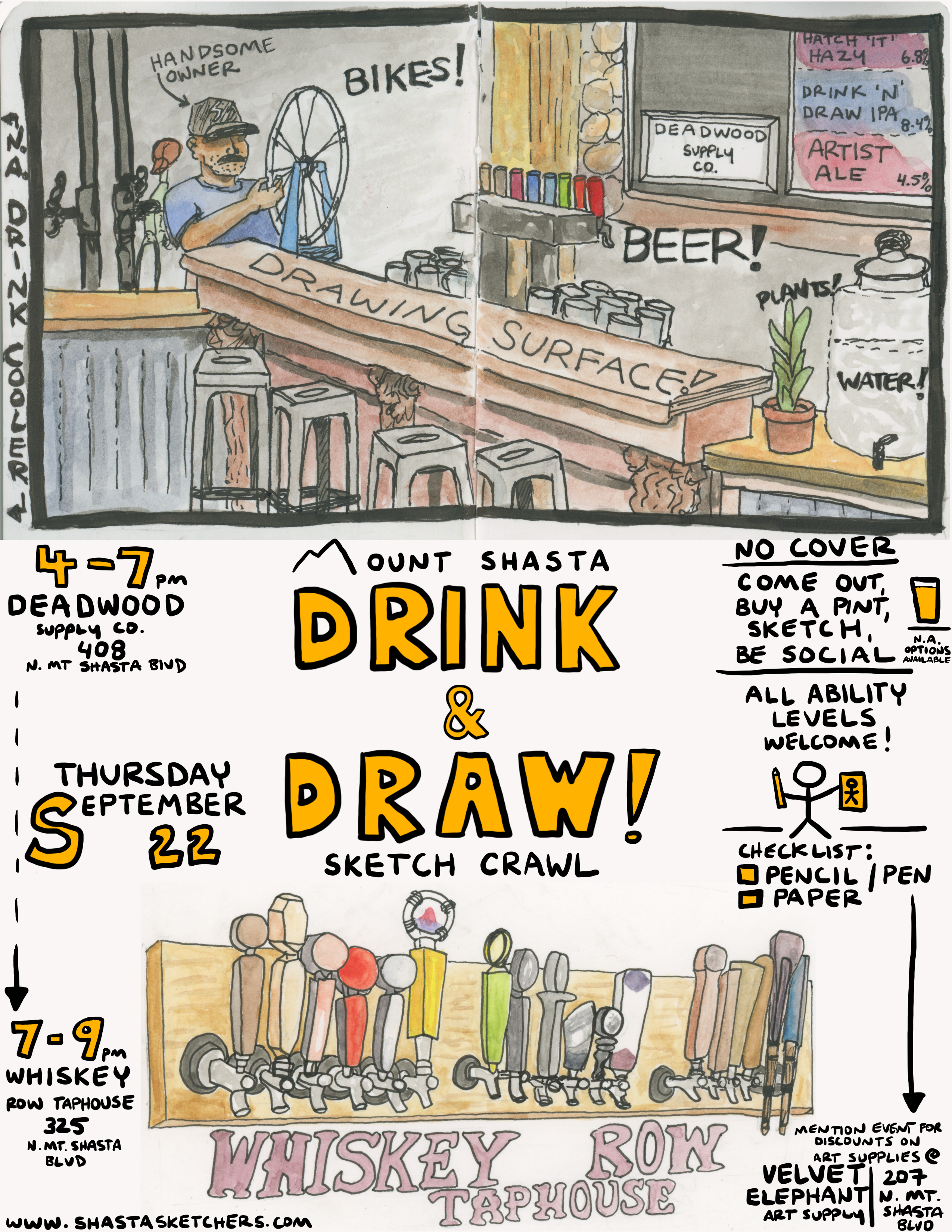 Drink and Draw Event Flier