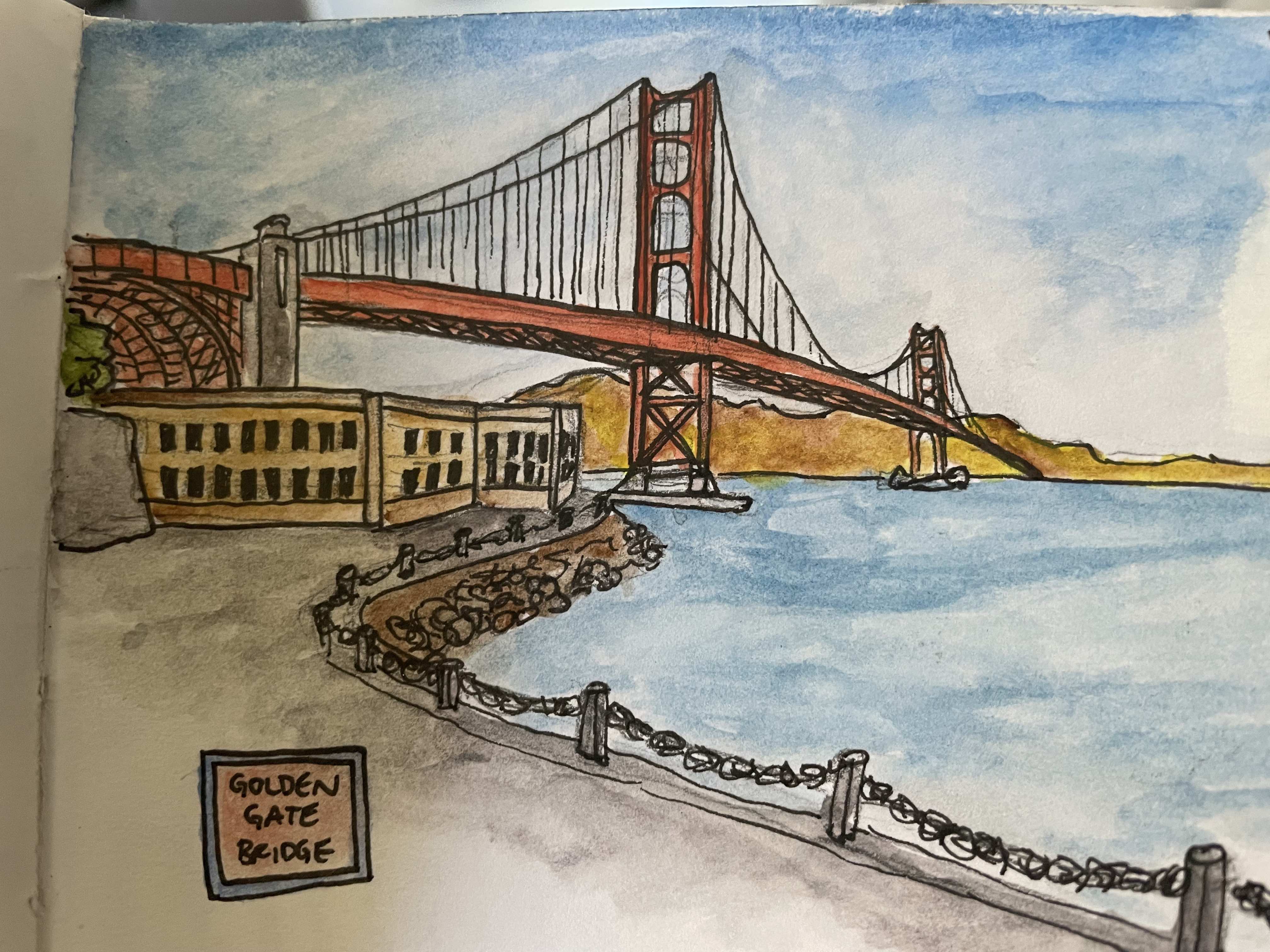 Sketch of the Golden Gate Bridge