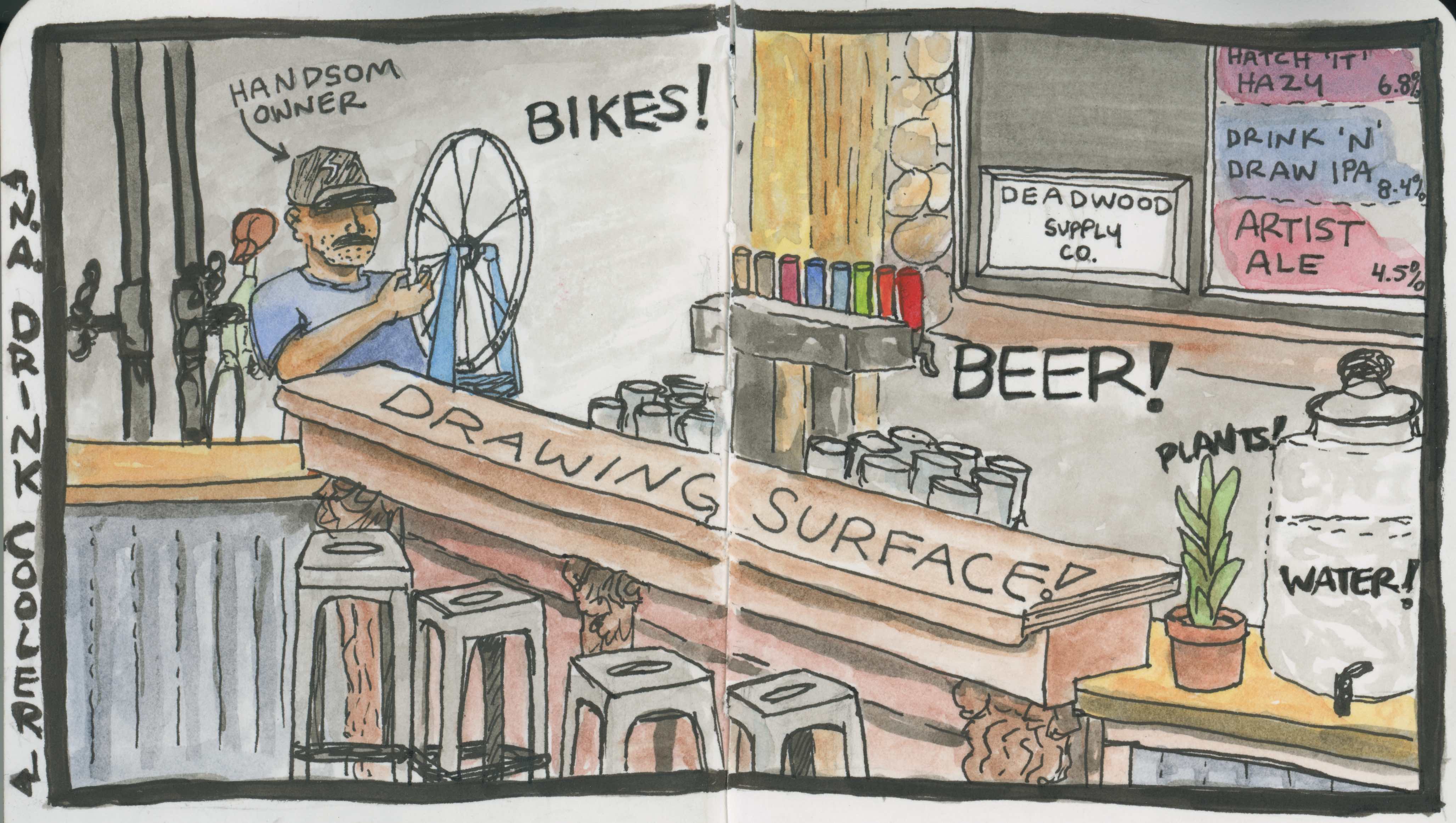 Sketch of the inside of Deadwood Supply Company